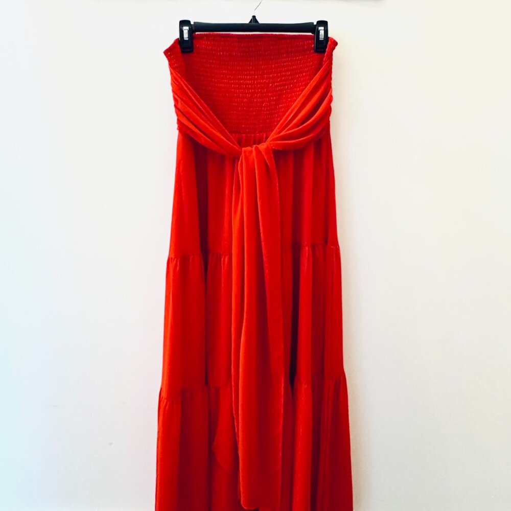 Tie front Tiered Maxi Dress